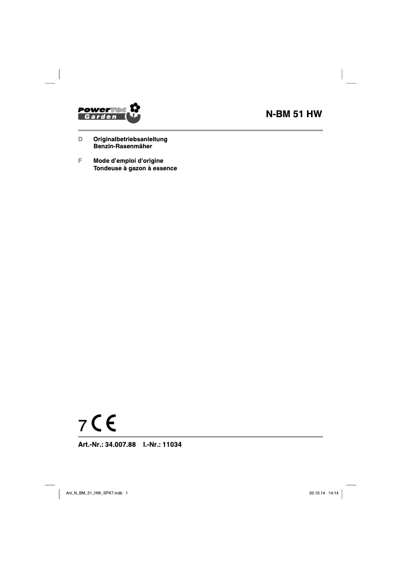 Page n°1 - Manuel utilisateur Powertec N-BM 51 HW