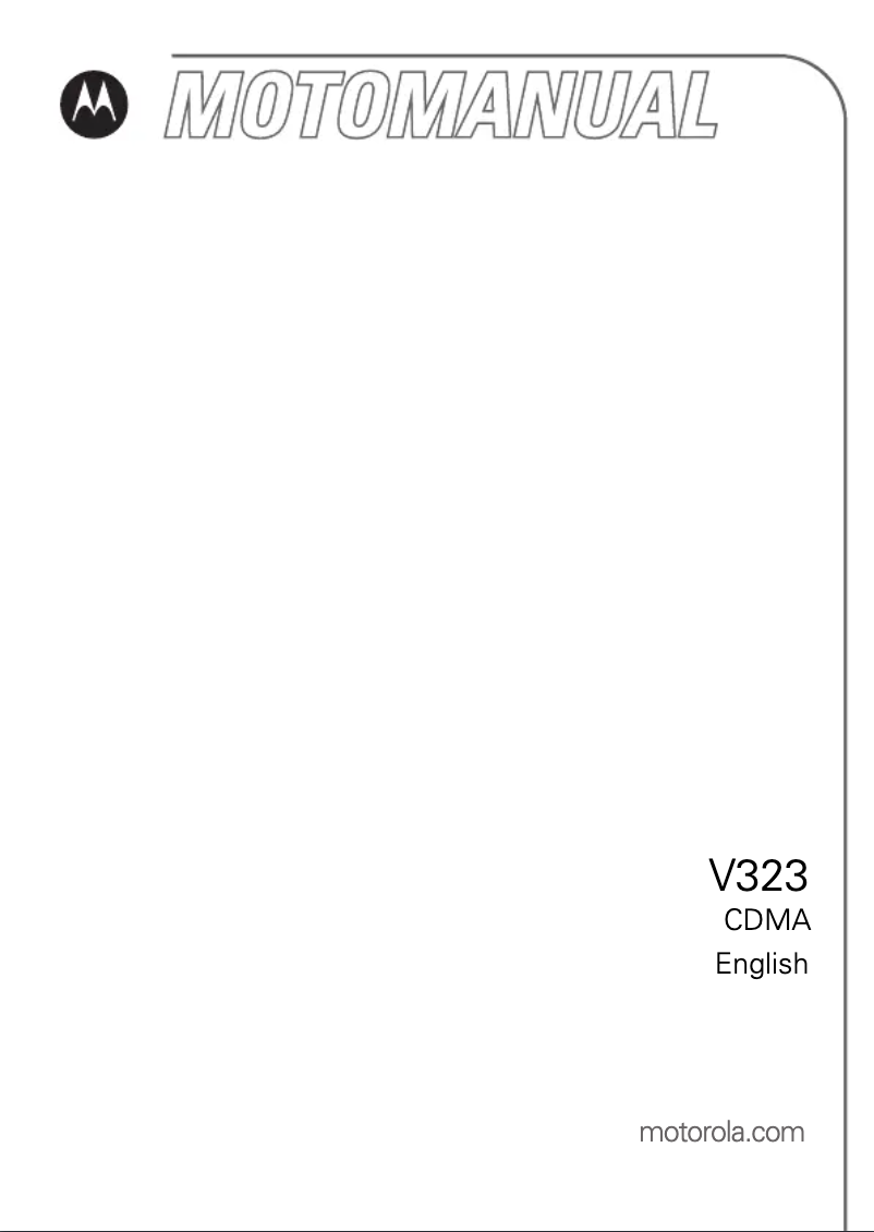Page n°1 - Manuel utilisateur Motorola V323