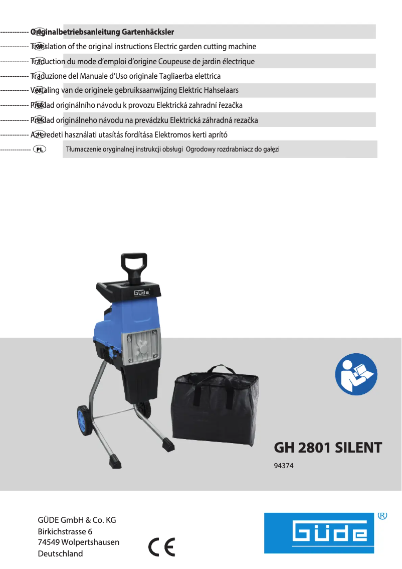 Page 1 de la notice Manuel utilisateur Güde GH 2801 SILENT