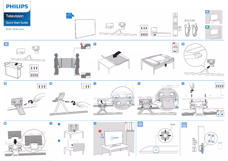 Page n°1 - Guide de démarrage rapide Philips 58PUS8506
