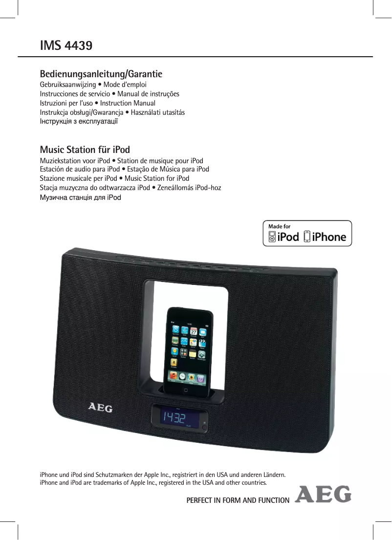 Page n°1 - Manuel utilisateur AEG IMS 4439