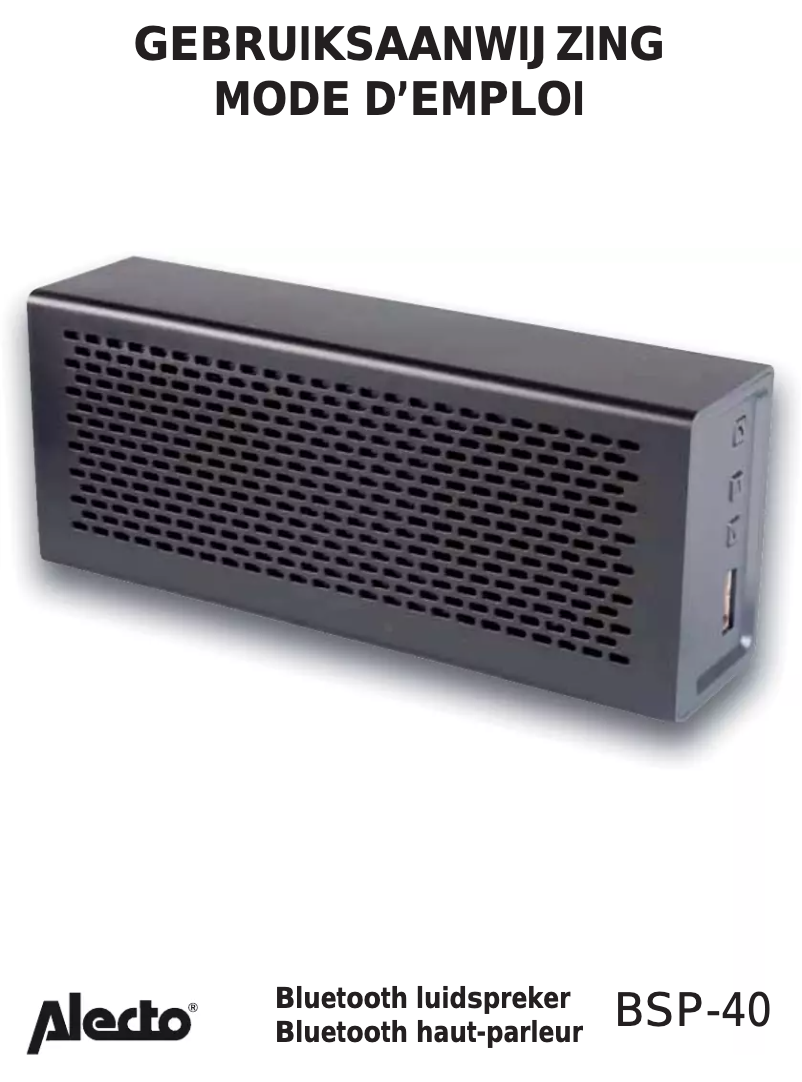 Page n°1 - Manuel utilisateur Alecto BSP-40