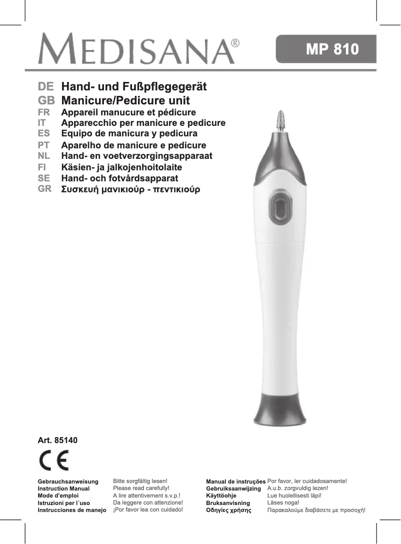 Page 1 de la notice Manuel utilisateur Medisana MP 810