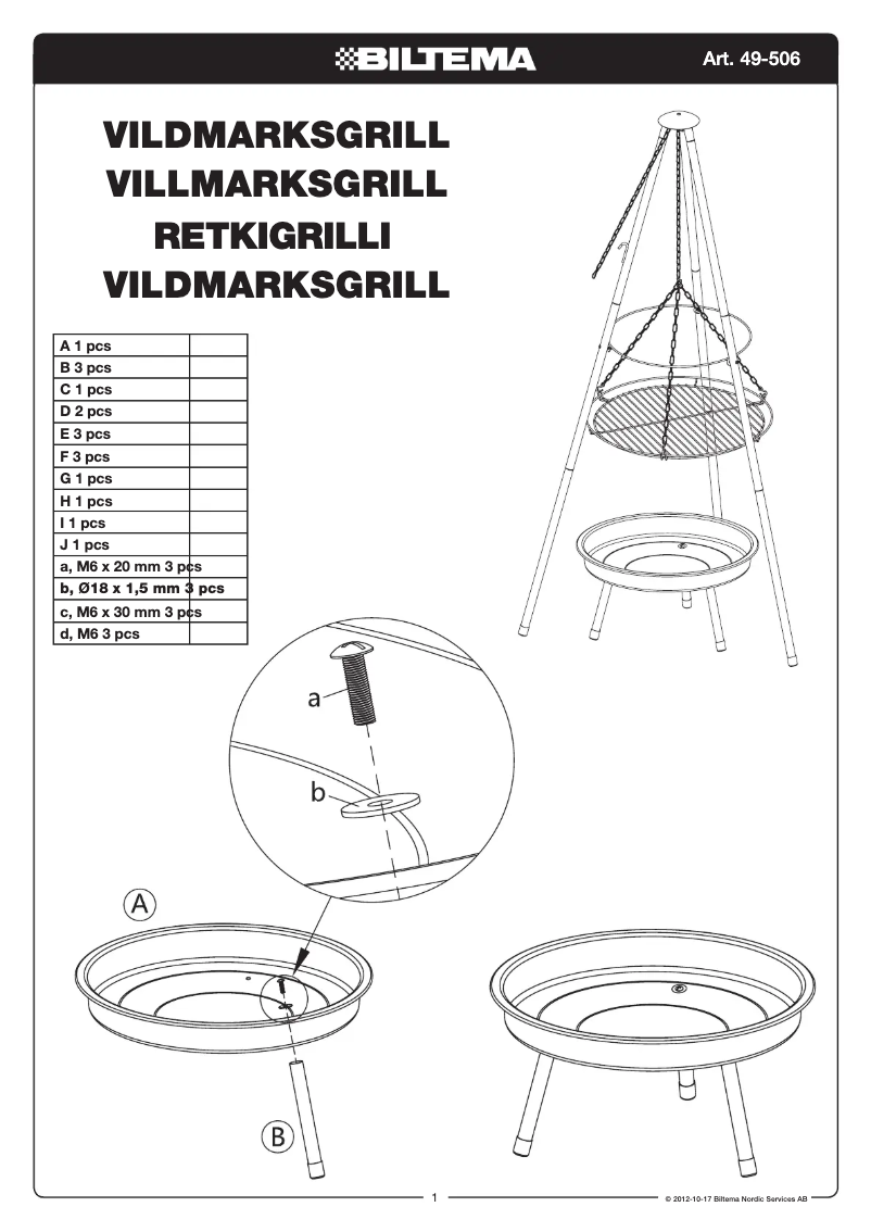 Page n°1 - Manuel utilisateur Biltema 49-506