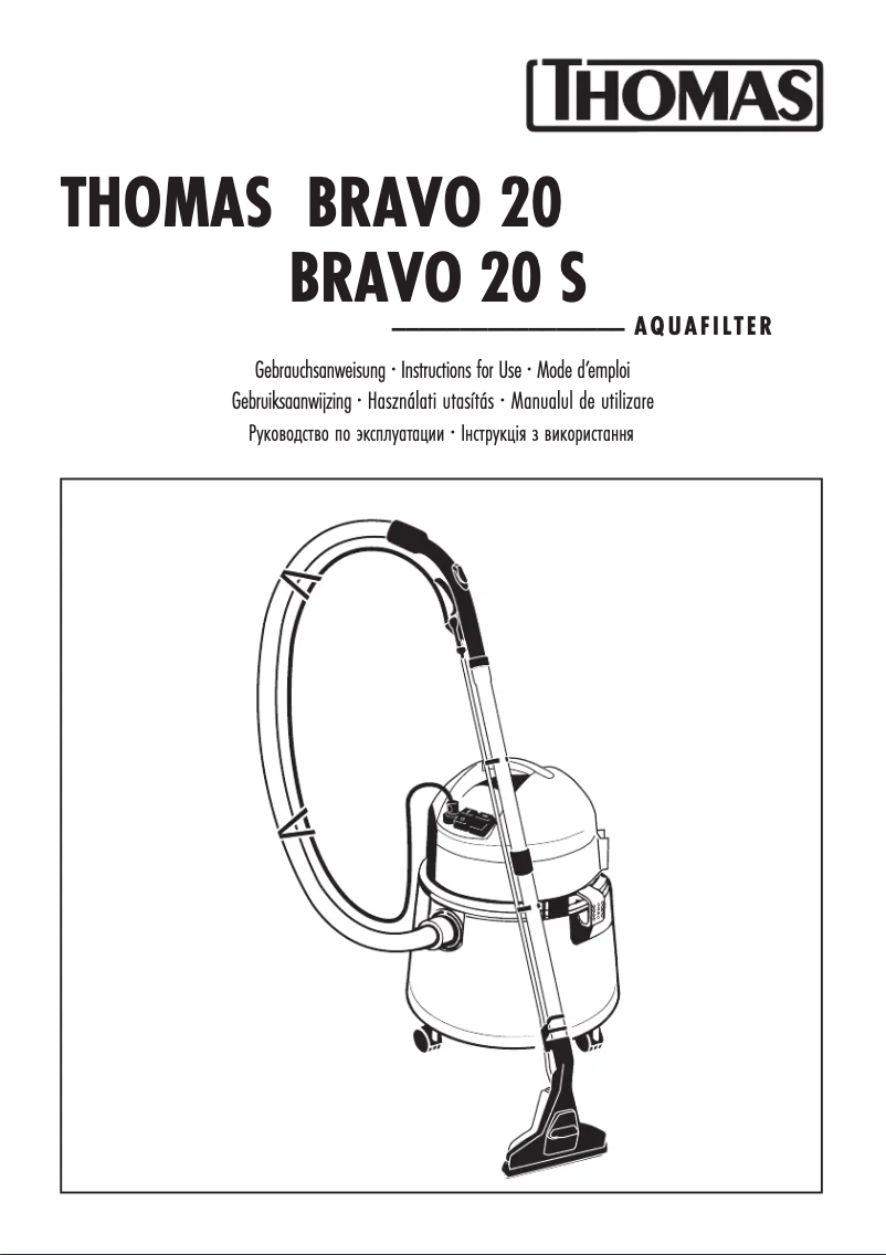 Page 1 de la notice Manuel utilisateur Thomas Bravo 20 S Aquafilter
