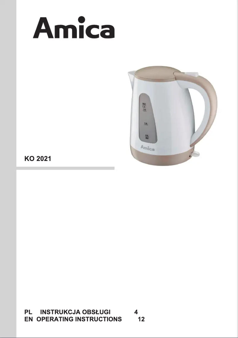 Page n°1 - Manuel utilisateur Amica KO2021