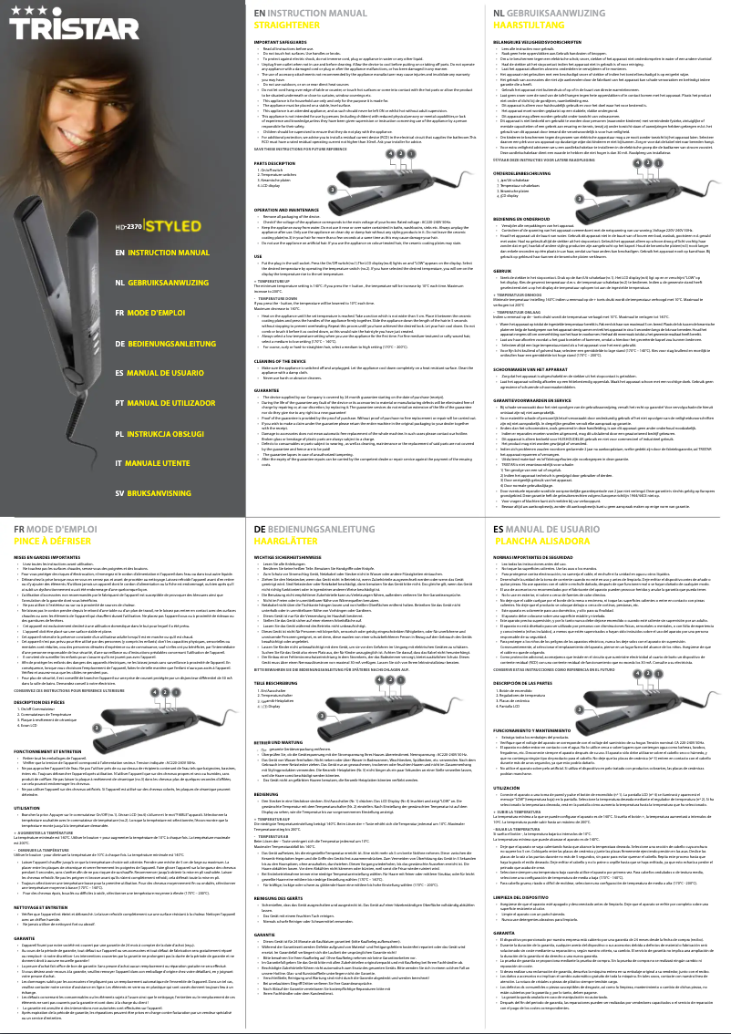 Image de la première page du manuel de l'appareil HD-2370