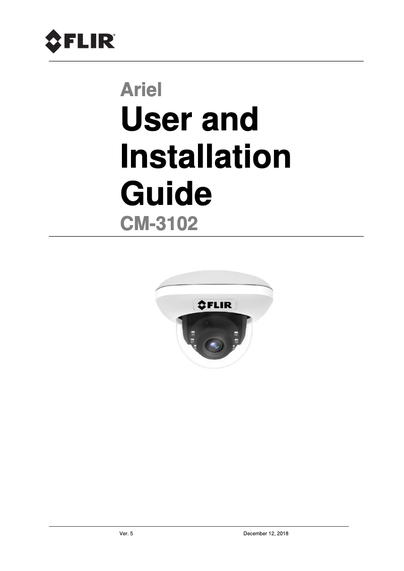 Page 1 de la notice Manuel utilisateur FLIR ARIEL CM-3102