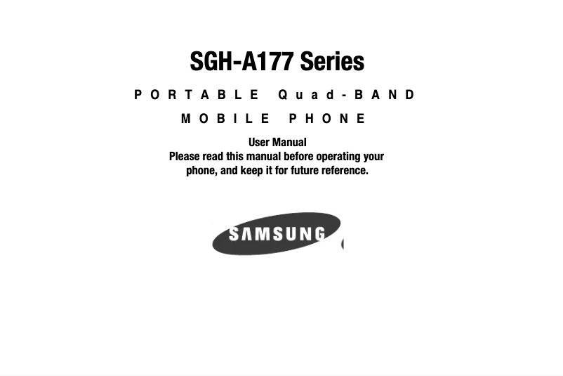 Page n°1 - Manuel utilisateur AT&T SGH-A177