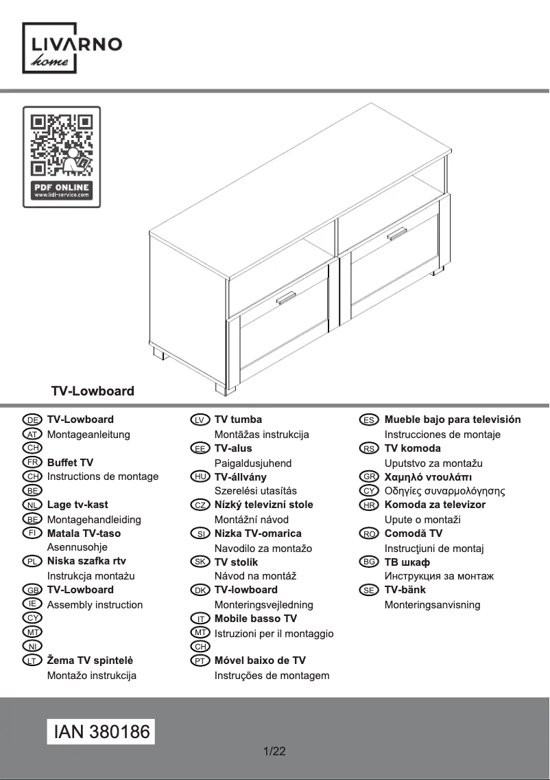 Page 1 de la notice Manuel utilisateur Livarno Lux IAN 380186
