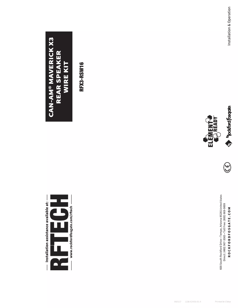 Page n°1 - Manuel utilisateur Rockford Fosgate RFX3-FWEP