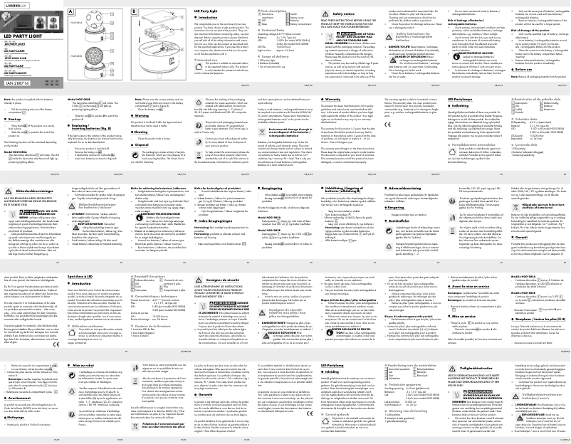 Page n°1 - Manuel utilisateur Livarno Lux IAN 288714