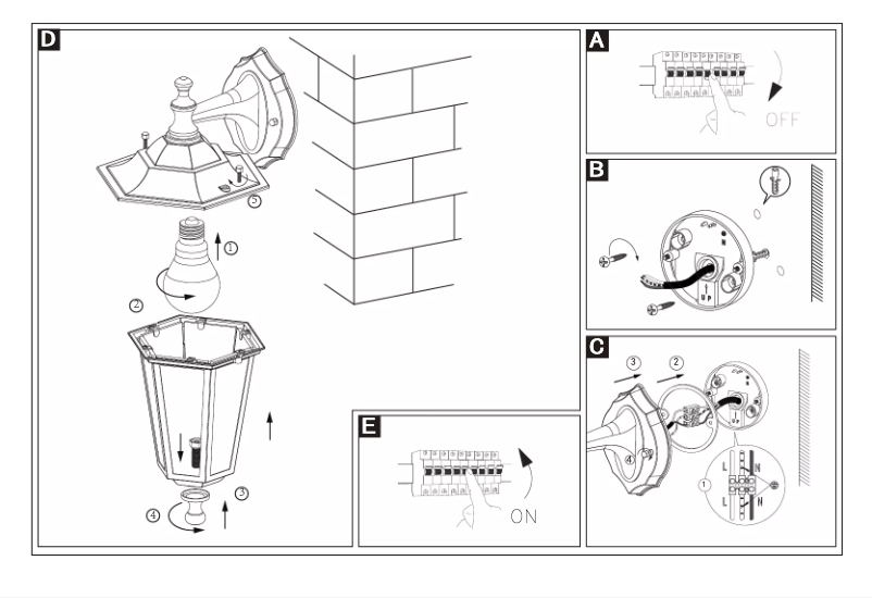Page 1 de la notice Manuel utilisateur Eglo Laterna 5