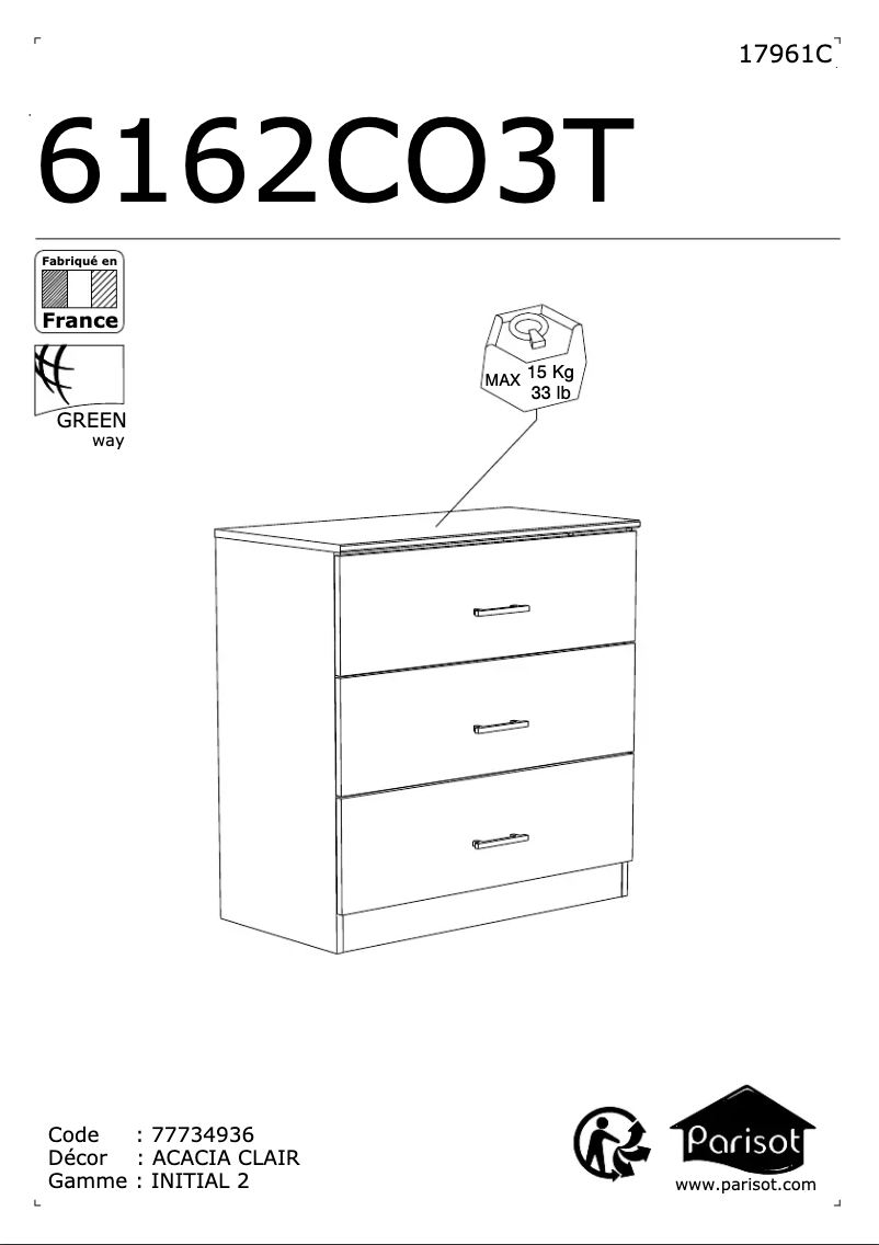 Image de la première page du manuel de l'appareil Infinity 6162CO3T