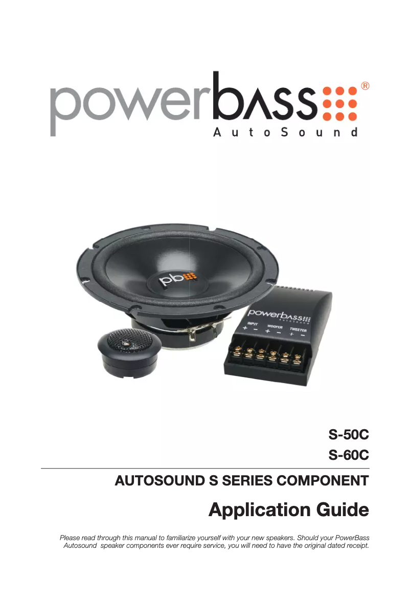 Page 1 de la notice Manuel utilisateur PowerBass S-60C