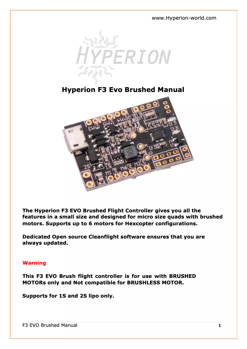 Page n°1 - Manuel utilisateur Hyperion HP-FCF3EVOB2