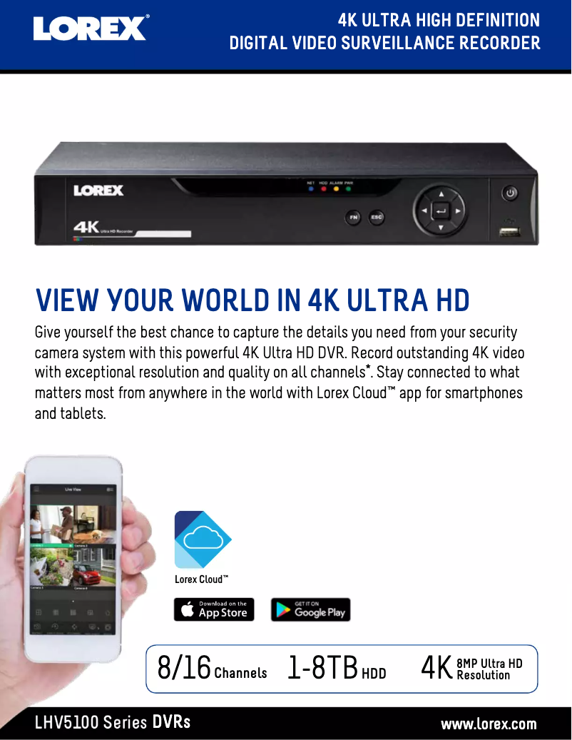 Page n°1 - Fiche technique Lorex LHV51164T