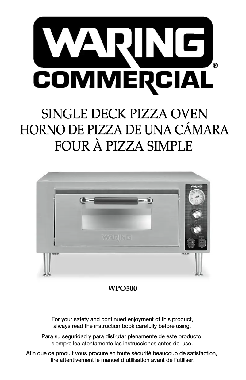 Página 1 del manual Instrucciones / montaje Waring Commercial WPO500