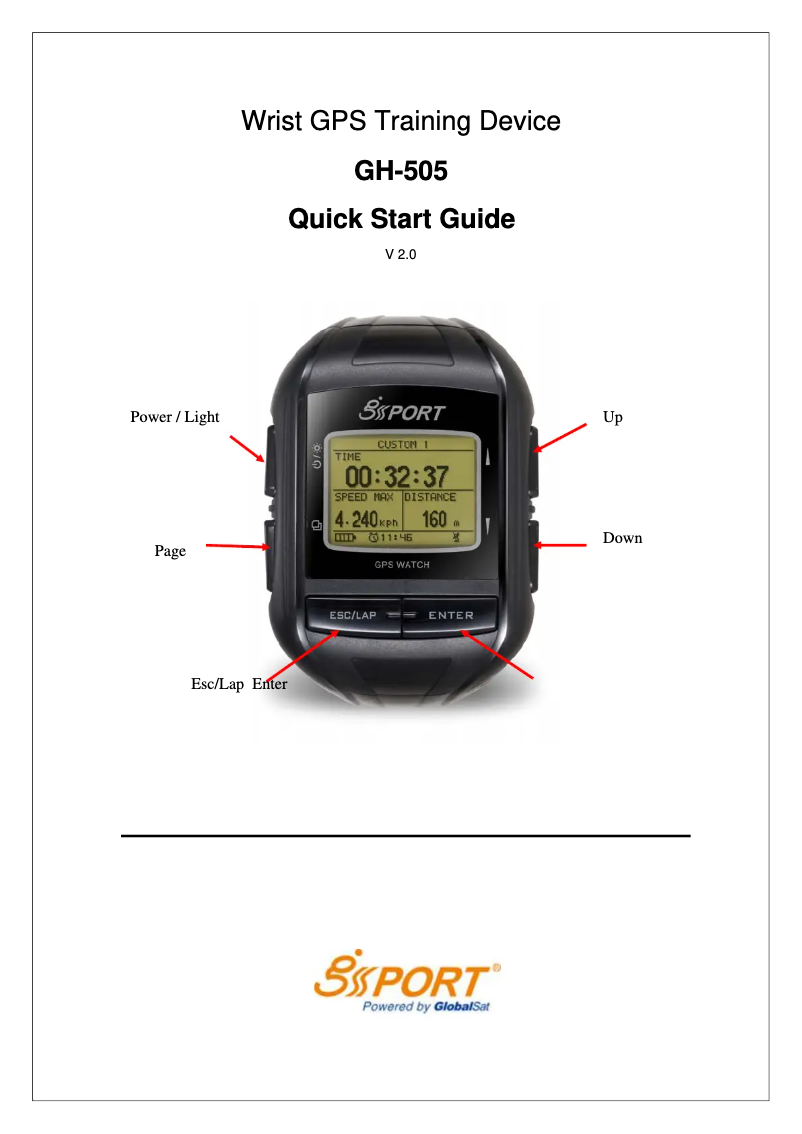 Página 1 del manual Guía de inicio rápido GlobalSat GH-505