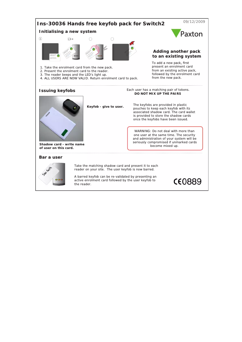 Page n°1 - Manuel utilisateur Paxton Switch2