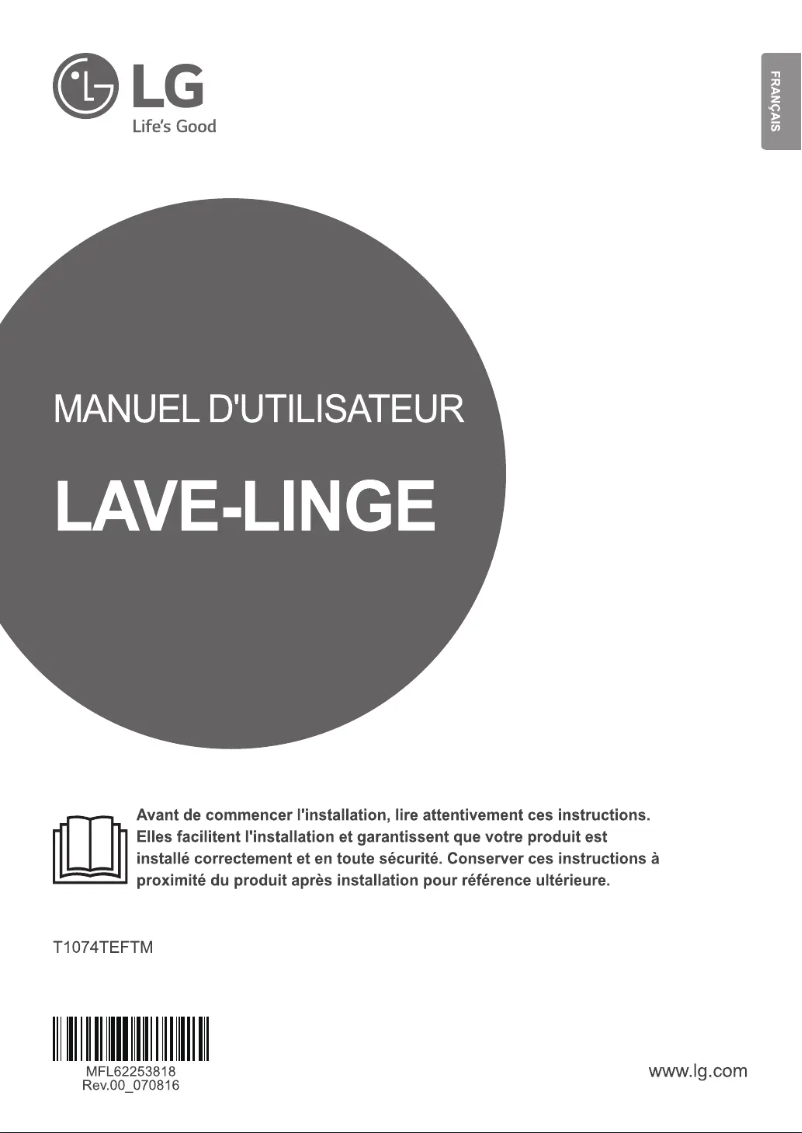 Image de la première page du manuel de l'appareil T1074TEFTM