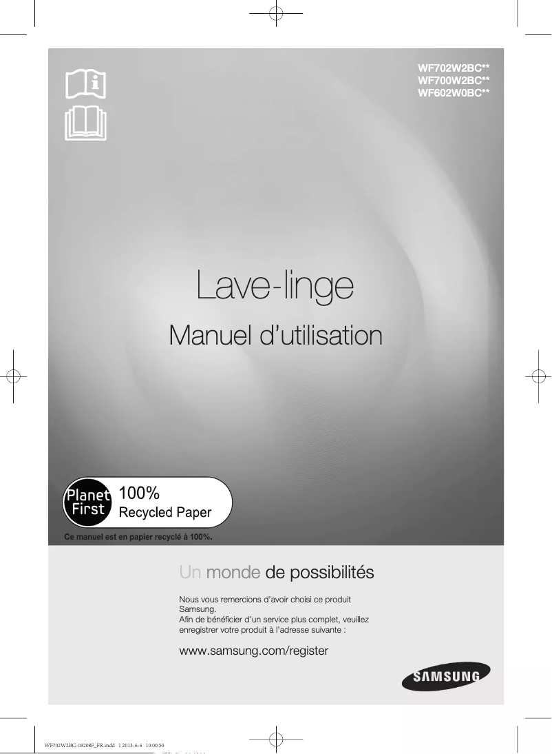 Image de la première page du manuel de l'appareil WF602W0BCSD