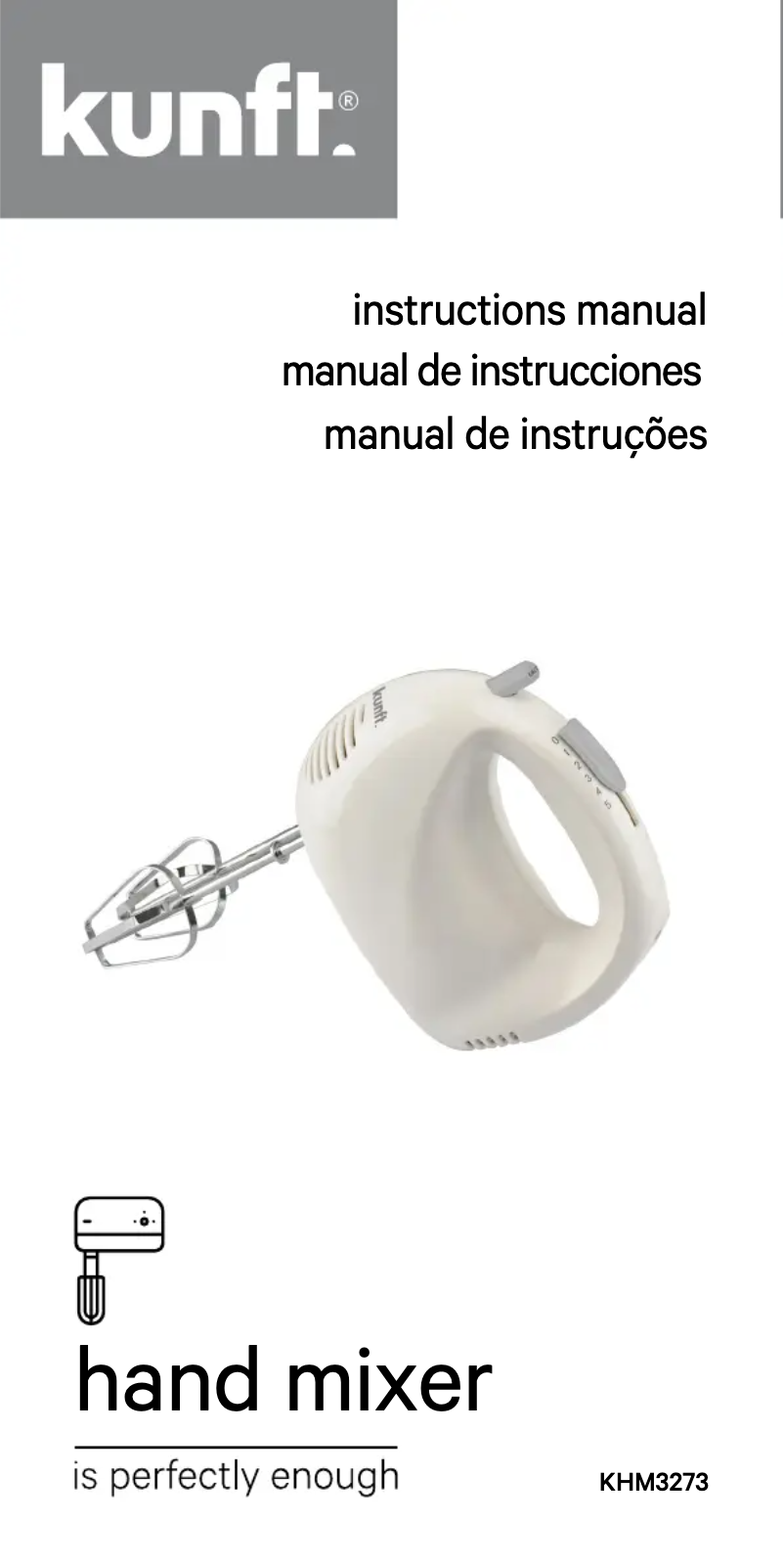 Page 1 de la notice Manuel utilisateur Kunft KHM3273