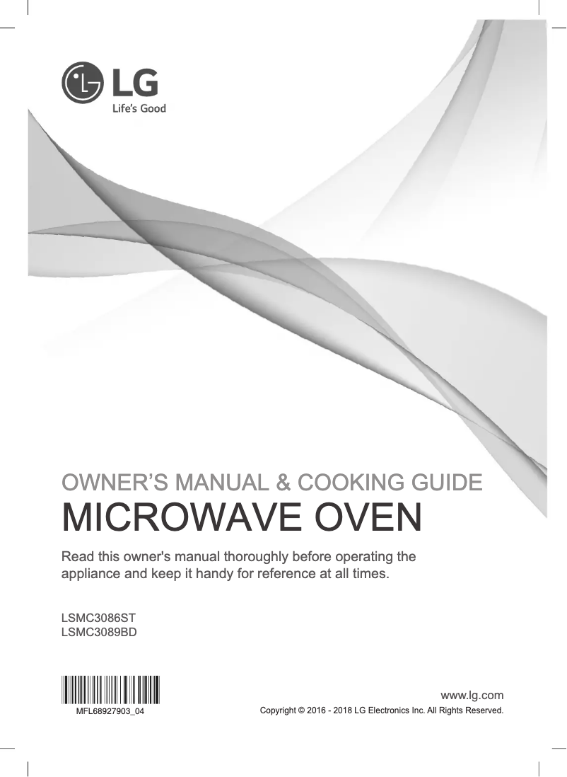Page n°1 - Manuel utilisateur LG LSMC3086ST