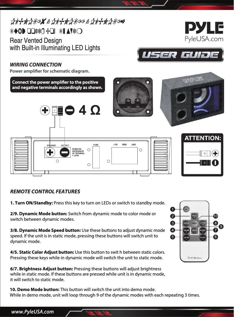 Page n°1 - Manuel utilisateur Pyle PLBNPS18