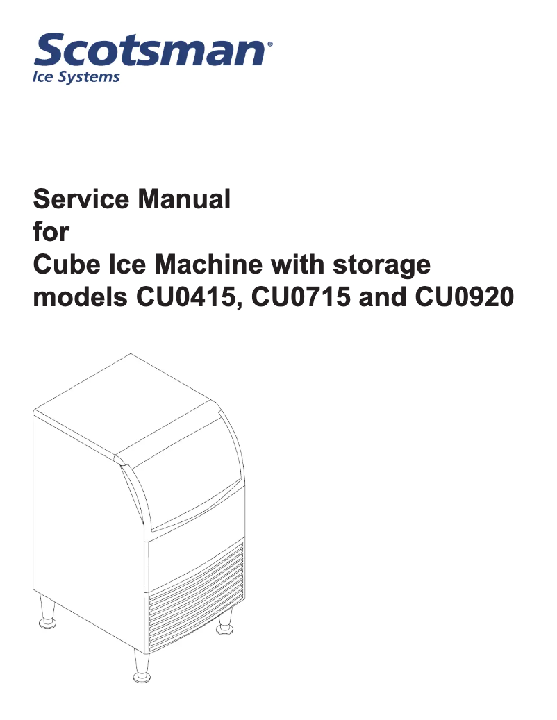 Page 1 de la notice Manuel utilisateur Scotsman CU0415MA-1