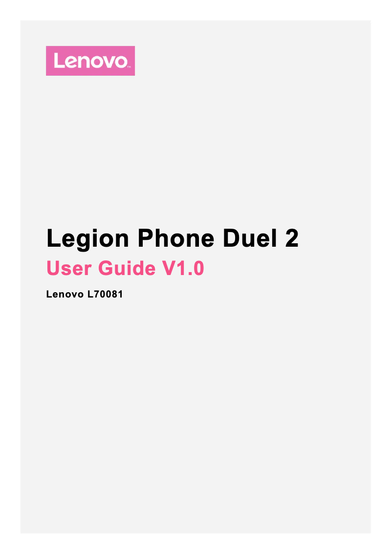 Image de la première page du manuel de l'appareil Legion Phone Duel 2