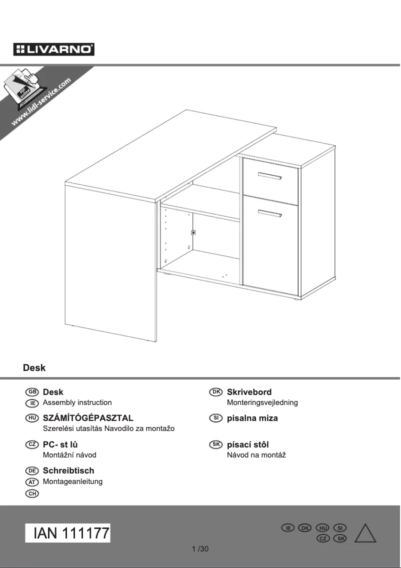 Page 1 de la notice Manuel utilisateur Livarno Lux IAN 111177