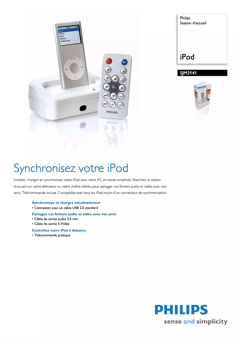 Page n°1 - Fiche technique Philips SJM3141