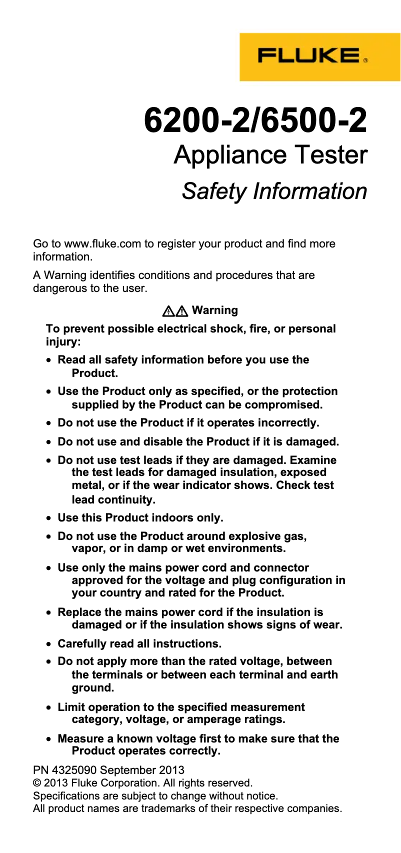 Image de la première page du manuel de l'appareil 6500-2