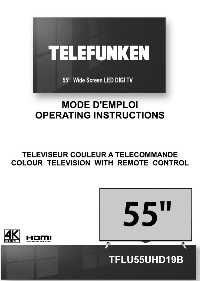 Page 1 de la notice Manuel utilisateur Telefunken TFLU55UHD19B