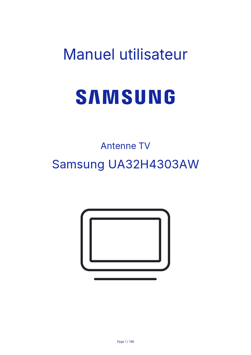 Page n°1 - Manuel utilisateur Samsung UA32H4303AW