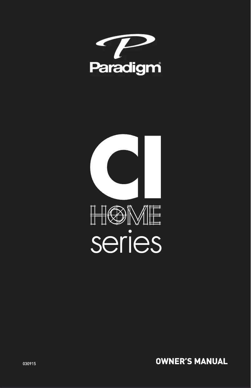 Page n°1 - Manuel utilisateur Paradigm H80-R