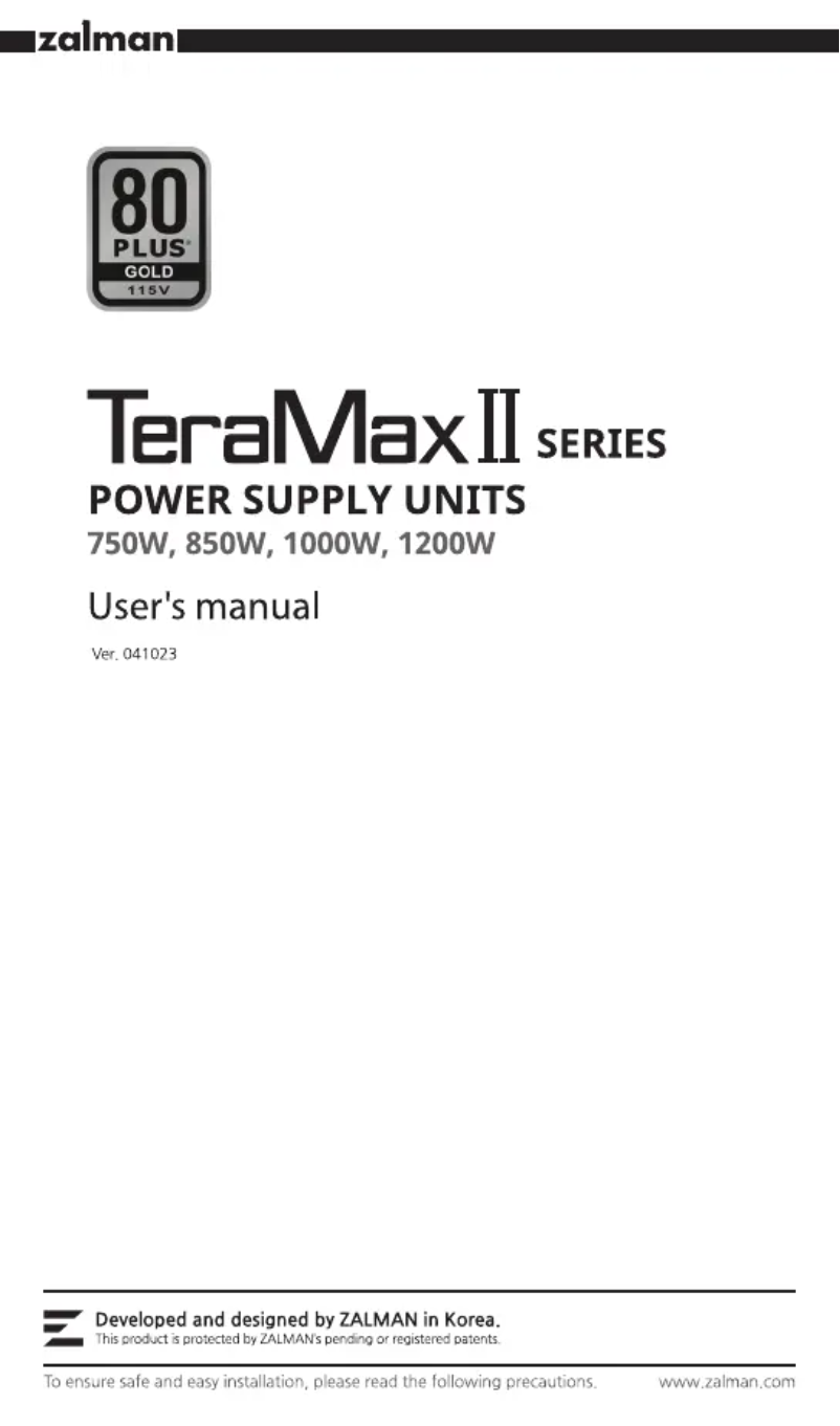 Image de la première page du manuel de l'appareil TeraMax II ZM850-TMX2