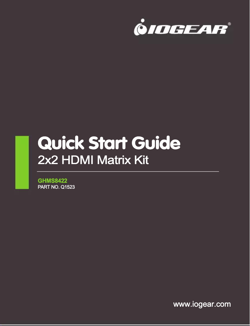 Page n°1 - Manuel utilisateur iogear GHMS8422