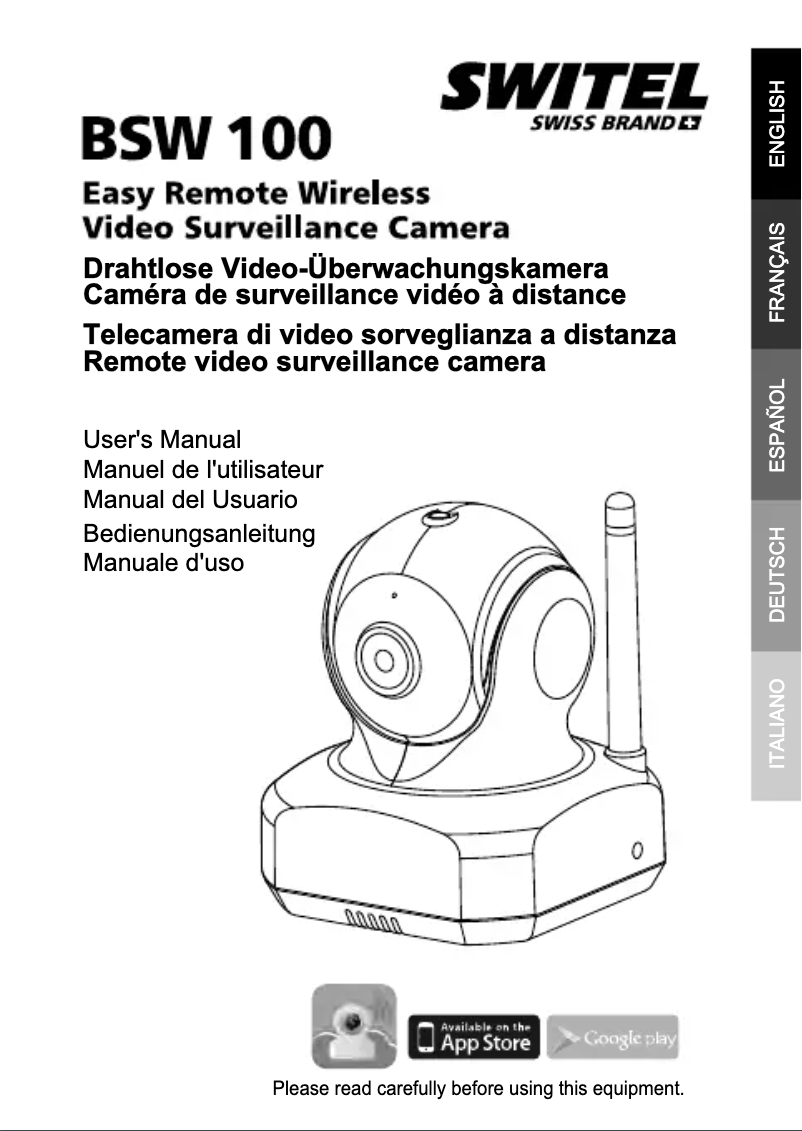 Image de la première page du manuel de l'appareil BSW100