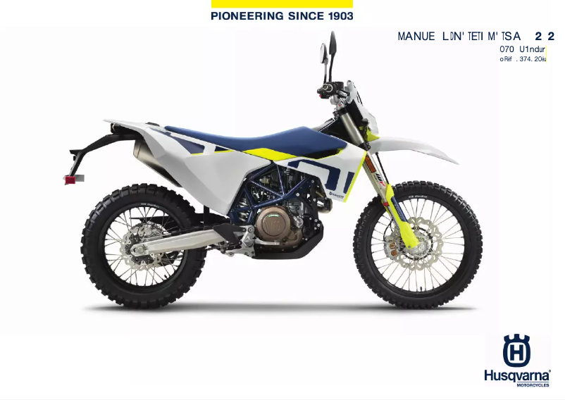 Page 1 de la notice Manuel utilisateur Husqvarna 701 Enduro (2020)