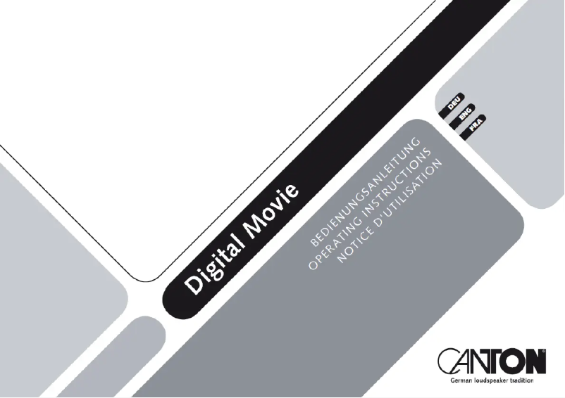 Page 1 de la notice Manuel utilisateur Canton DM 20