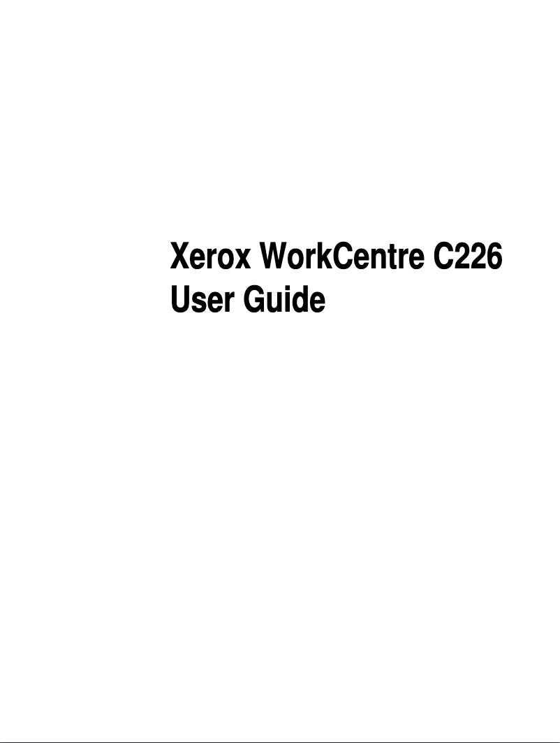 Page 1 de la notice Manuel utilisateur Xerox WorkCentre C226 PJAGB