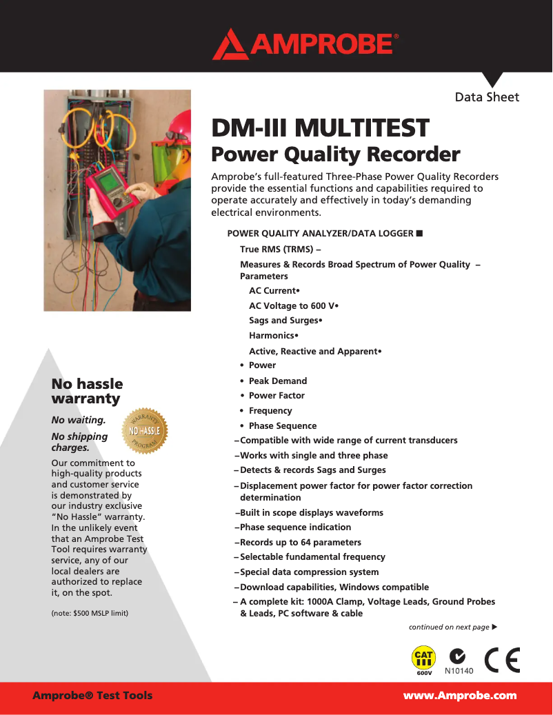 Imagen de la primera página del manual del dispositivo DM-III