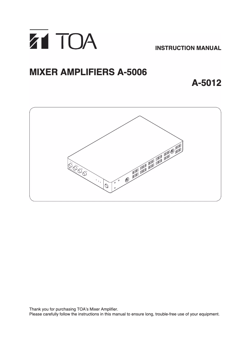 Image de la première page du manuel de l'appareil A-5012