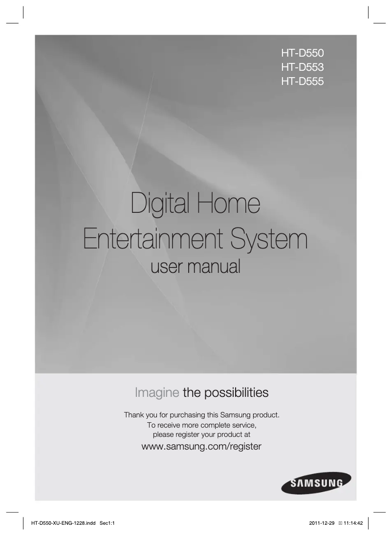 Page n°1 - Manuel utilisateur Samsung HT-D555