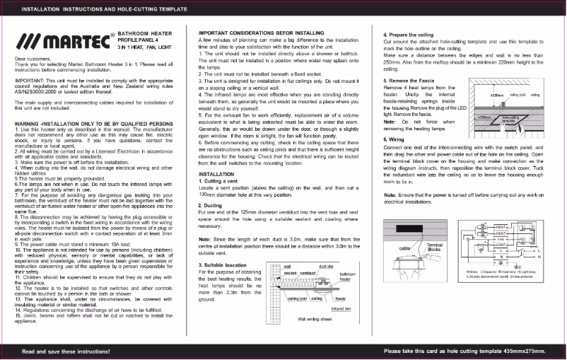 Page n°1 - Manuel utilisateur Martec Profile Panel 4