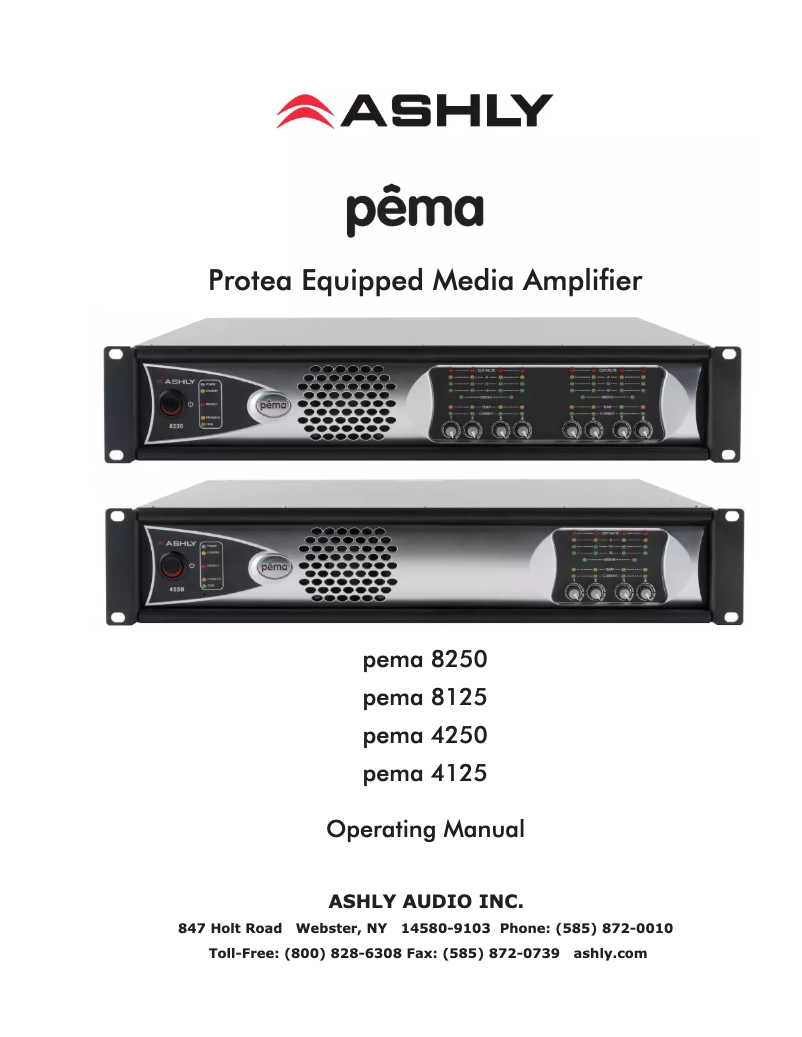 First page image of the manual for Pema 8250