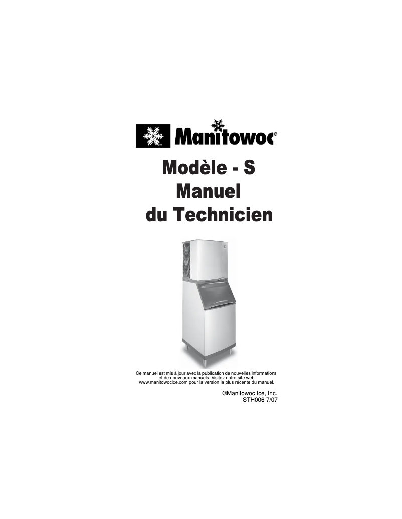 Page n°1 - Manuel utilisateur Manitowoc ST-3000