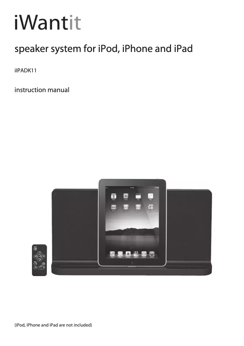 Image de la première page du manuel de l'appareil iIPADK11
